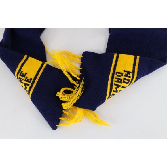 Vintage | Accessories | Vintage 8s 90s Spell Out Fringed  Vintage 80s 90s Spell Out Fringed Tassel Notre Dame University Neck Scarf Blue